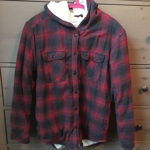Sherpa Lined Flannel Shirt Jacket